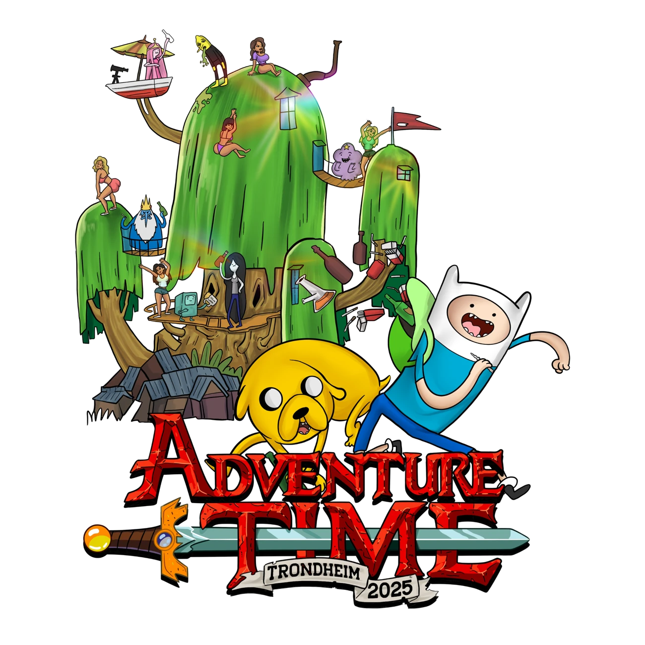 Adventure Time-russelogo med eventyrfigurer